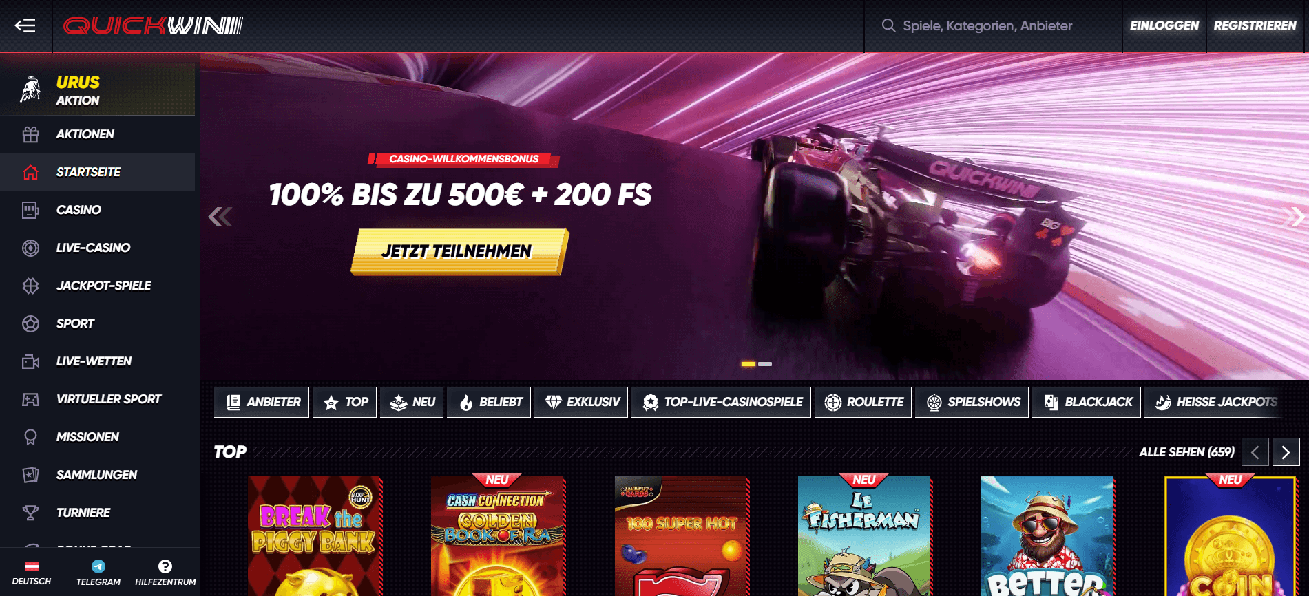 Quickwin paysafecard casino bonus